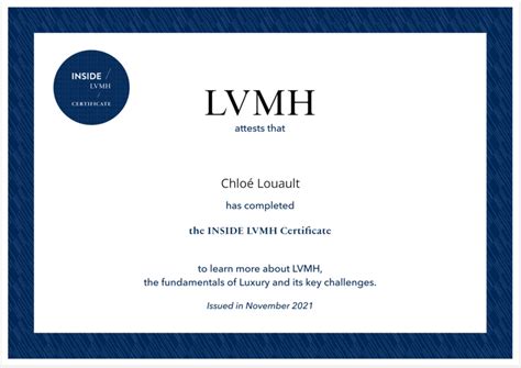 lvmh certificate